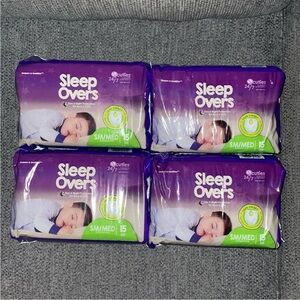 Sleep Overs by Cuties Youth Pull Ups 4 Packs of 15 Size S/M 38-65lbs